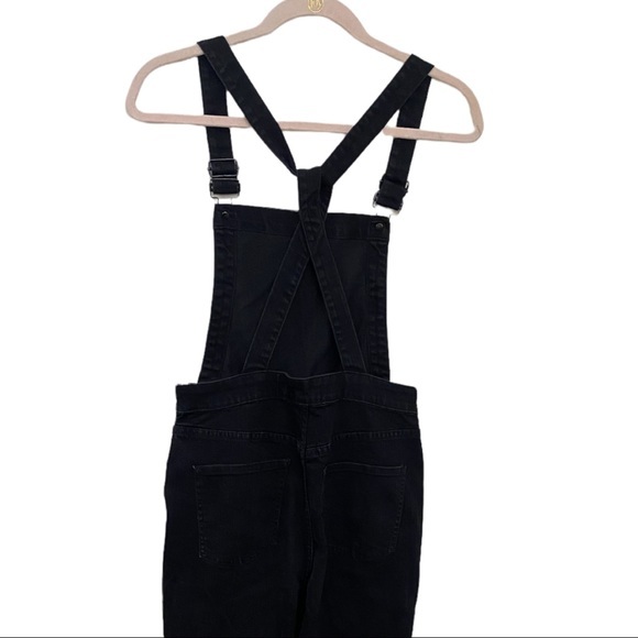 Madewell Demi Bootcut Stretch Denim Overalls Black Frost Medium - Picture 8 of 12